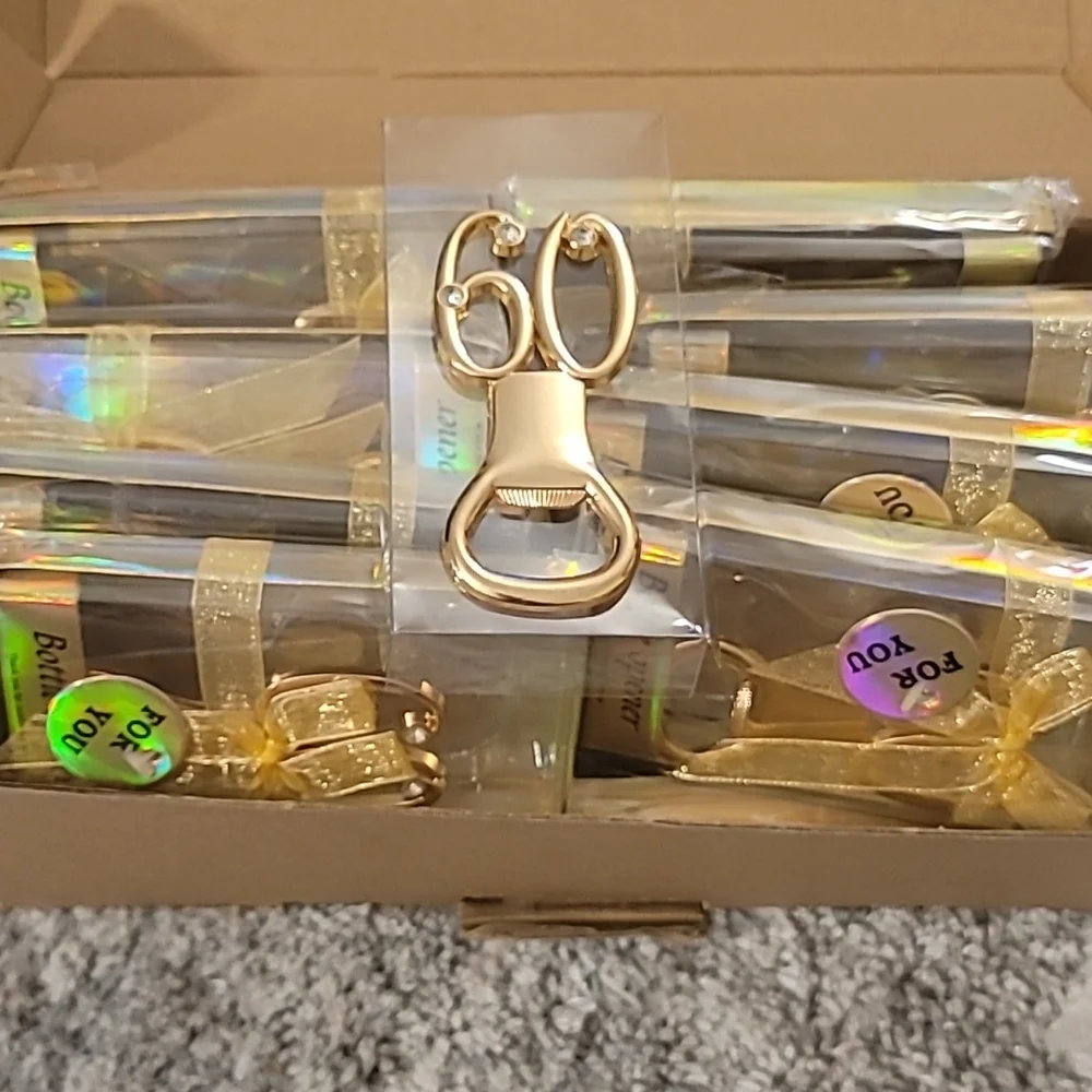 20 pcs gold metal, Bottle openers, favors (celebrate 60 years)